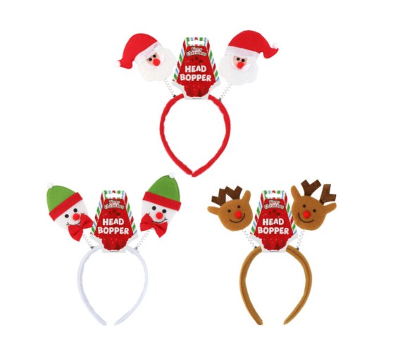 Buy Christmas Head Bopper Headbands (3 Assorted Designs) and wholesale Christmas Antlers & Headbands at Christmas Wholesaler Christmas Wholesale Seller