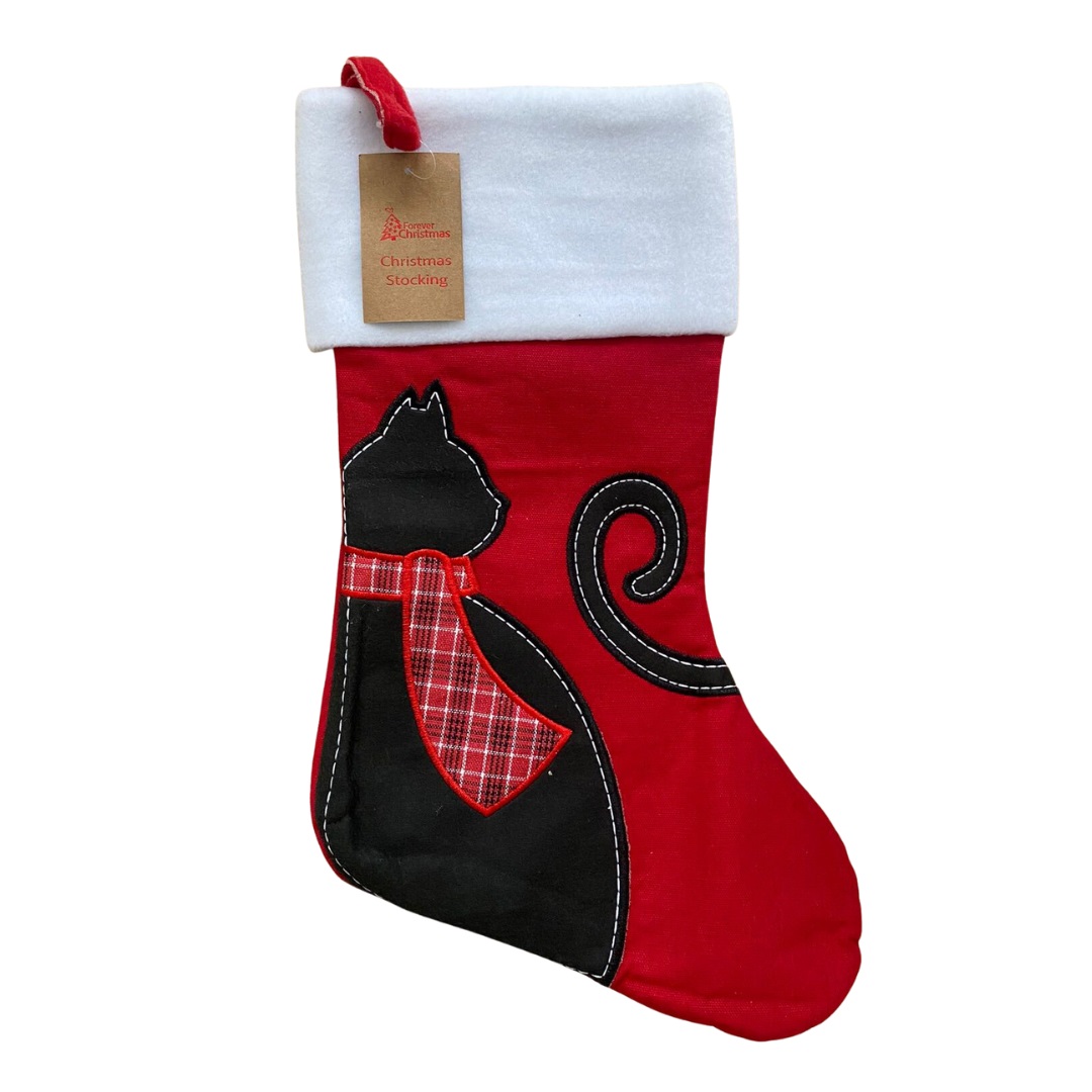 Buy Deluxe Plush Cat Christmas Stocking 40X25cm and wholesale Christmas Pets at Christmas Wholesaler Christmas Wholesale Seller