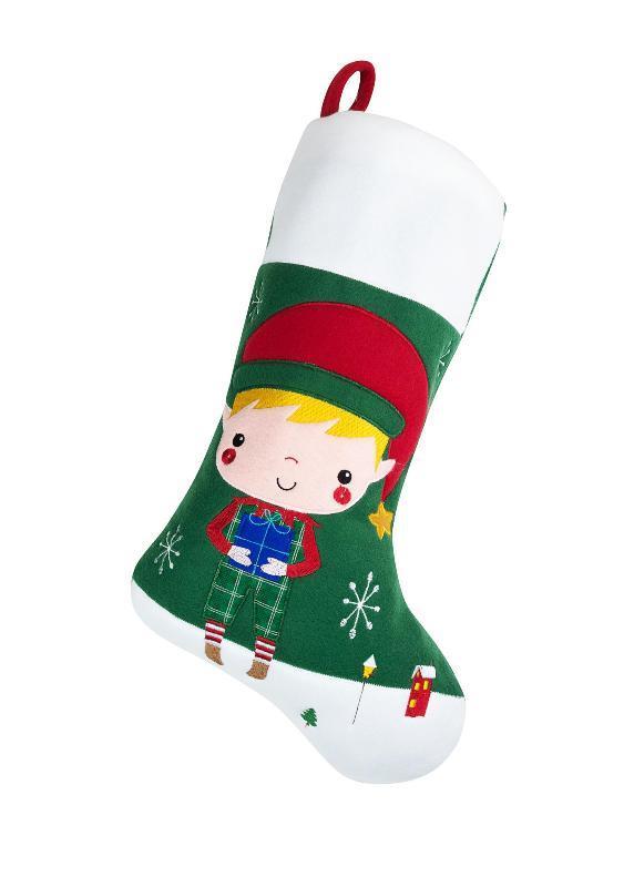 Buy Deluxe Plush Boy Elf Christmas Stocking 40cm X 25cm and wholesale Christmas Stockings at Christmas Wholesaler Christmas Wholesale Seller
