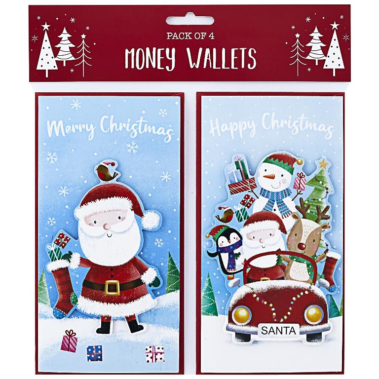 Buy Money Wallets Cute Kids 4 Pack and wholesale Christmas Cards & Money Wallets at Christmas Wholesaler Christmas Wholesale Seller