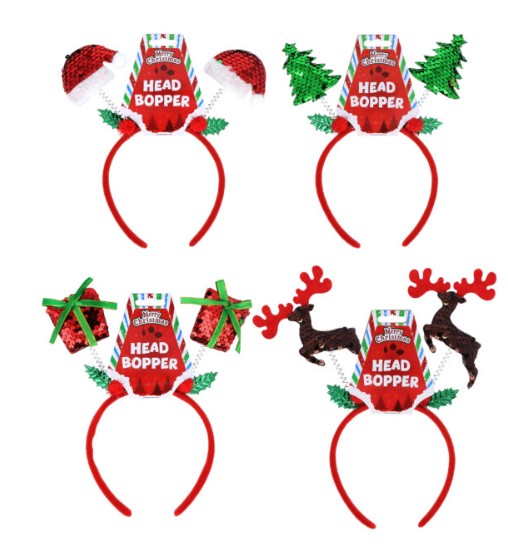 Buy Christmas Head Boppers with Sequins (22cm x 22cm) and wholesale Christmas Antlers & Headbands at Christmas Wholesaler Christmas Wholesale Seller