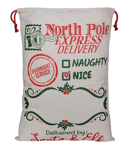 Buy Christmas North Pole Express Delivery Santa Sack 75 x 45cm and wholesale Christmas Sacks at Christmas Wholesaler Christmas Wholesale Seller