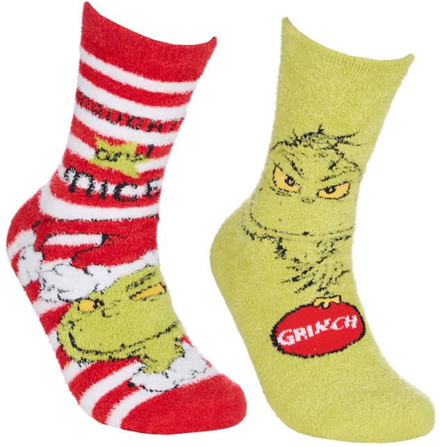 Buy Grinch Cosy Socks 1 Pack Ladies and wholesale Christmas Gifts For Her at Christmas Wholesaler Christmas Wholesale Seller
