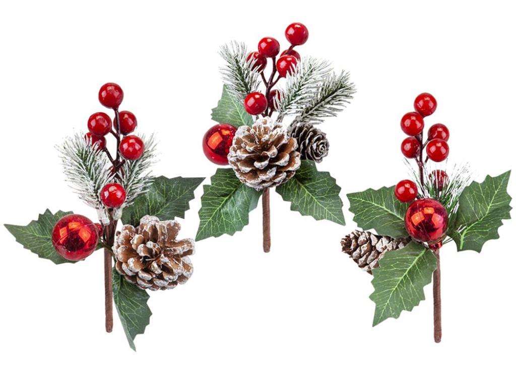 Buy Christmas 16cm Cone Picks ( Assorted Designs ) and wholesale Christmas Baubles & Hanging Decorations at Christmas Wholesaler Christmas Wholesale Seller